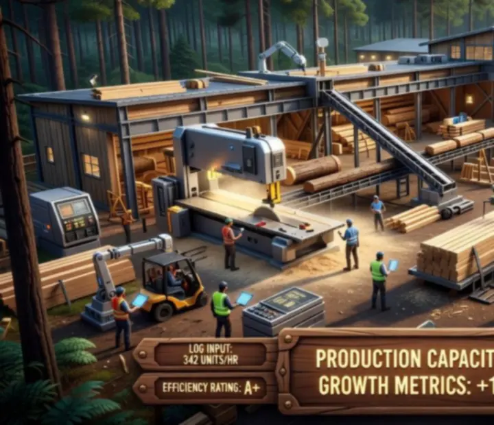 Fejlesztett épület a Top Tycoon: Coin Theme Empire erdei birodalmában